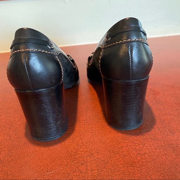 Franco Sarto Shoes Suede Heels 7M SUEDE LEATHER BLACK CHUNKY HEEL Woman’s - Picture 5 of 5